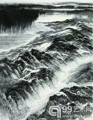 《海雨山风》 中国画 许钦松