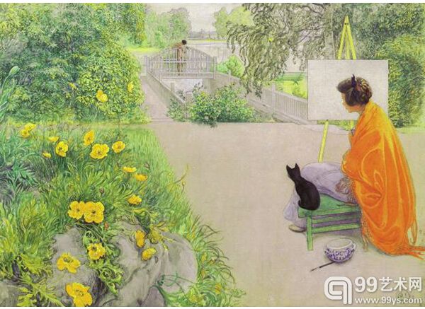 9.卡尔·奥洛夫·拉森（Carl Olof Larsson）,《桥》(1912)