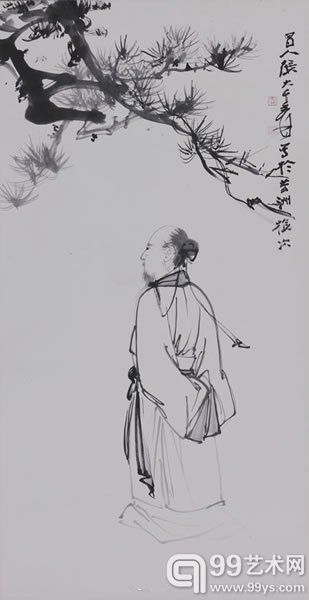 张大千 《松下高士》