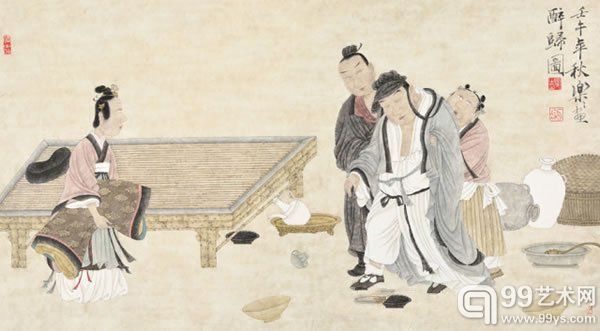 徐乐乐 醉归图纸本镜心40 × 73 cm