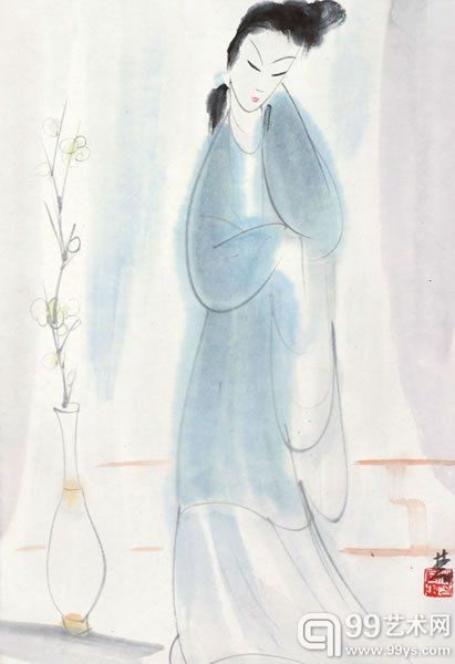 林风眠 仕女图纸本镜心33 × 22 cm