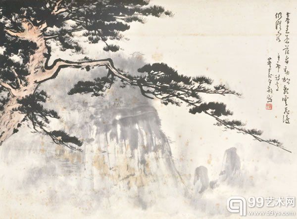 董寿平 乱云飞渡纸本立轴50 × 67 cm