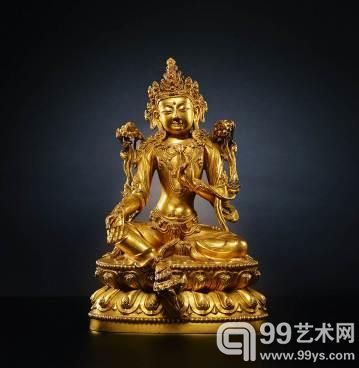 明宣德铜鎏金观世音菩萨坐像