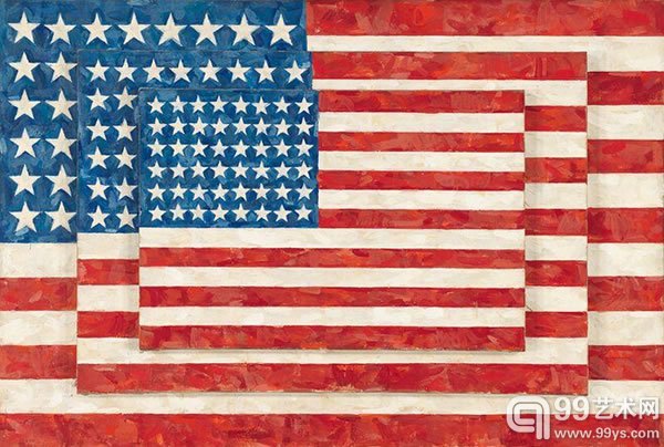 艺术家贾斯培·琼斯(Jasper Johns)名作《Three Flags》（1958）