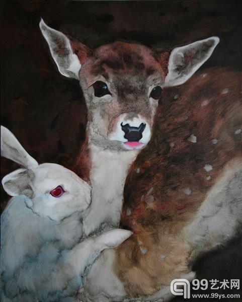 翎当代---- 石高青 身影4 65x81cm 布上油画