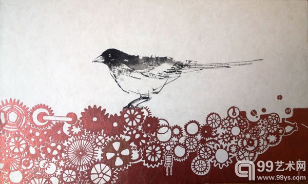 熏依社-Koo Bona,鸟鸣春常在The Bird Winding the Spring30x50cm