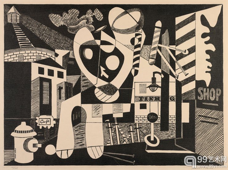 7.Stuart Davis, 《Barber Shop Chord》, 1931