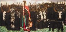 乔十光 青藏高原 漆画 第六届全国美展银奖