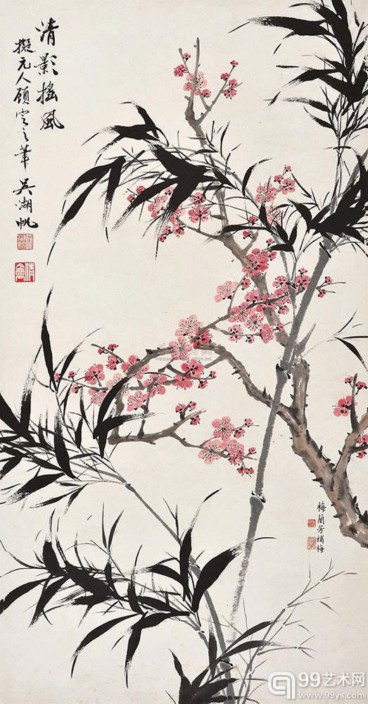 梅兰芳 吴湖帆 清影摇风 镜心 纸本