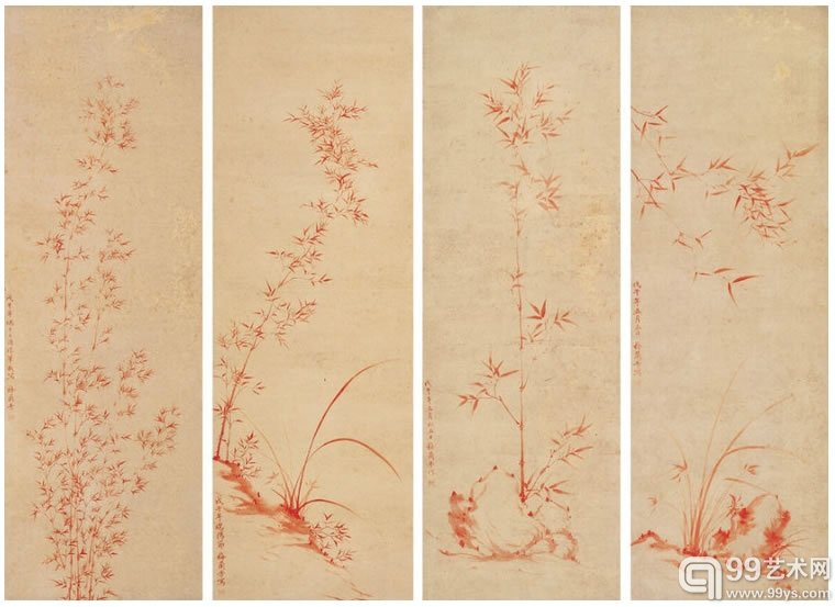 梅兰芳画竹的册页