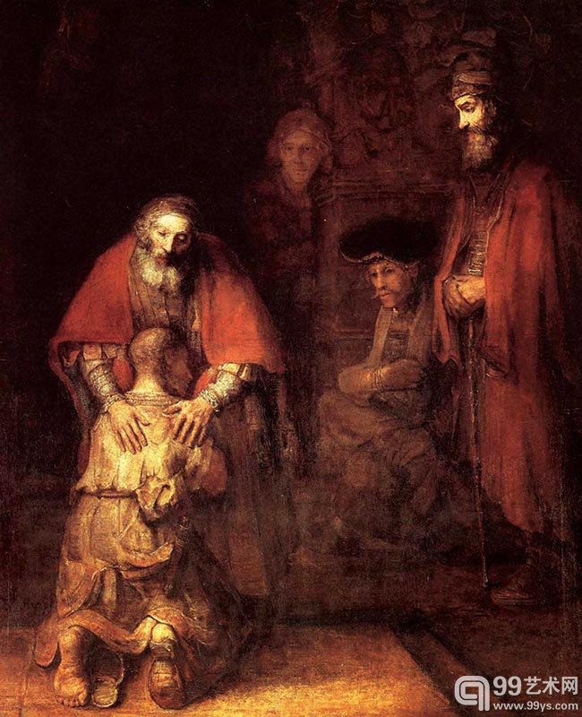 伦勃朗，《浪子回头》（The Return of the Prodigal Son）​1668年-1669年​1766年由叶卡捷琳娜二世授意购于巴黎​