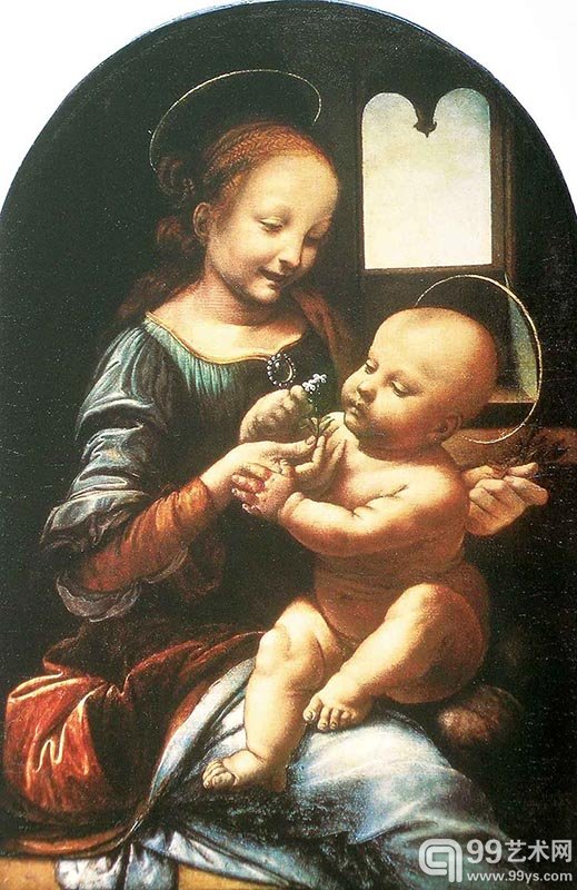 ​达·芬奇，《柏诺瓦的圣母》（The Benois Madonna）​1478年-1480年​1913年尼古拉斯二世从柏诺瓦（Benois）家族手中购得​