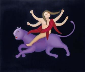 Manjit Bawa，《Untitled（Durga）》估价：380,000至450,000美元