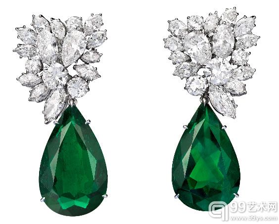 Van Cleef & Arpels23.74 & 22.79克拉哥伦比亚祖母绿配钻石耳坠