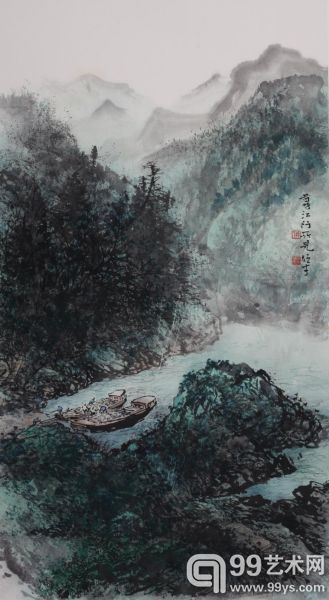 黎雄才(1910-2001)昔时江行所见