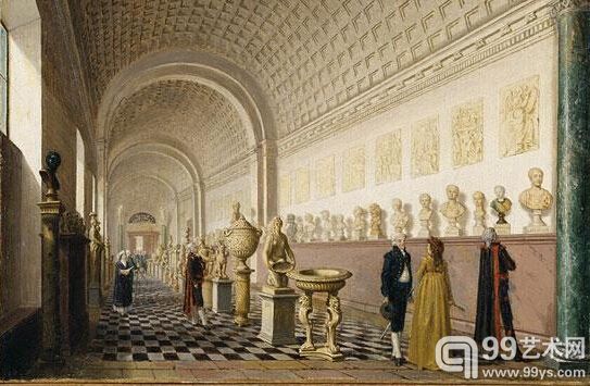 Pehr Hilleström，The Inner Gallery of the Royal Museum at the Royal Palace，Stockholm，1796