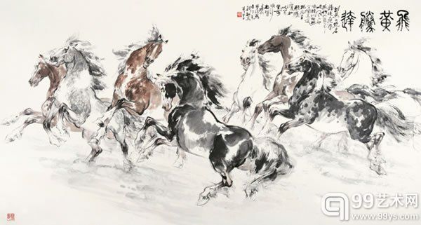 韩敏 飞黄腾达纸本镜心96 × 179 cm