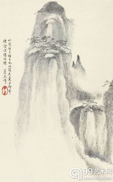  梅清(1623-1697) 莲花峰纸本镜心37×23 cm 约0.8平尺RMB: 50,000-100,000