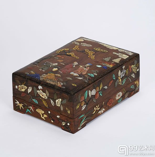 清早黄花梨嵌百宝人物图拜匣26×18.5×10cmRMB:140,000-150,000