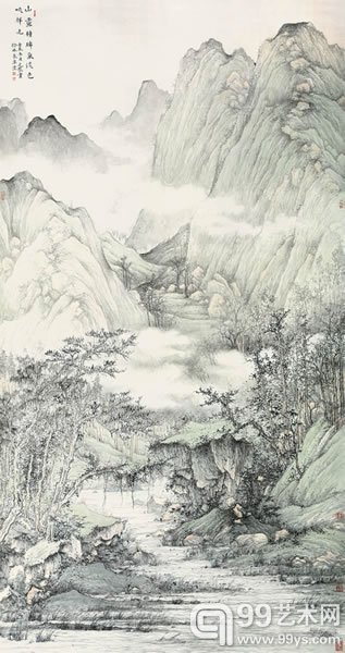 4方向 春风纸本镜心68 × 68 cm