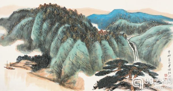 何纪明 青山长在纸本镜心48 × 90 cm