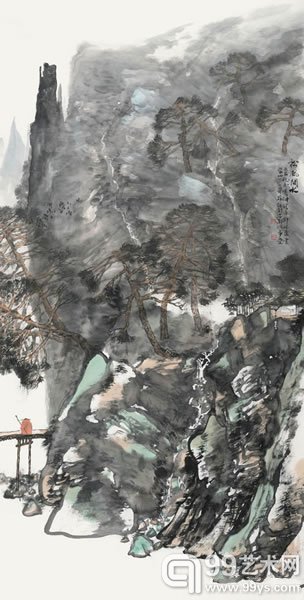 赵青仲 松风涧水纸本镜心139 × 70 cm