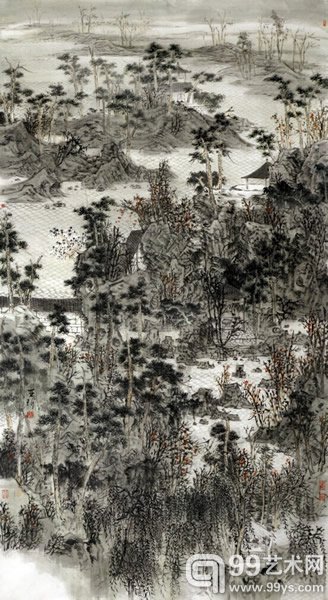 《望江亭》  纸本  180 cm×90cm  2012年