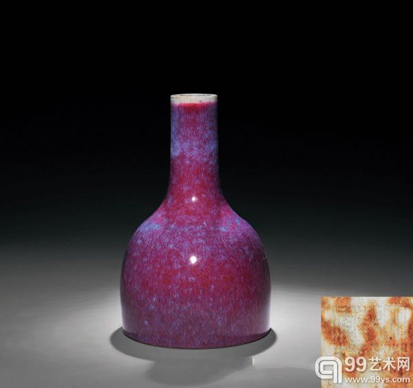 清道光 仿哥釉八方瓶高 33.2 cm