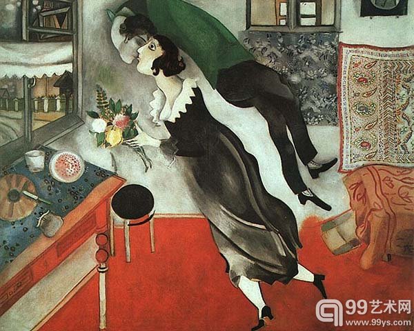 夏加尔1915年名作《生日》
