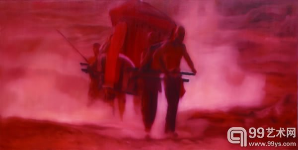 何汶玦 《看电影-红高粱 No.2》  Watch Movie.-The Red Sorghum No.2  200×400cm 布面油画 Oil on Canvas 2009