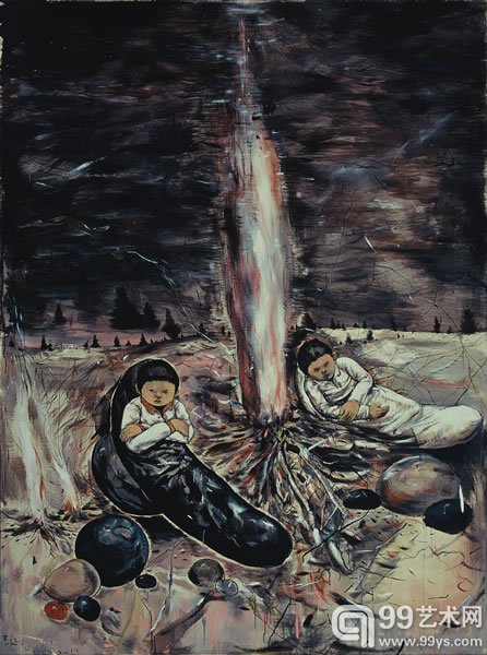 李继开《睡袋》200×147cm.布面丙烯.acrylic+on+canvas.2014