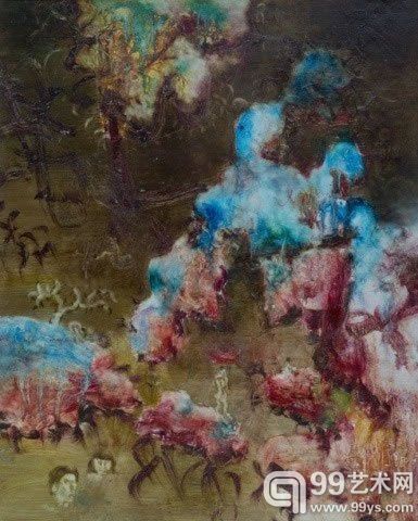 周春芽《风景系列》1994年作油彩画布100×81cm