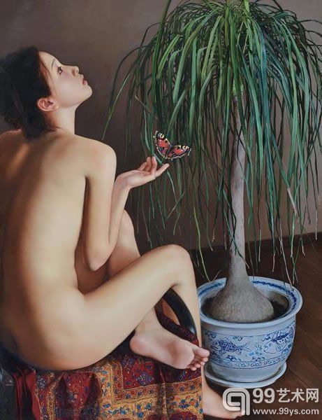 李贵君《真爱》2005年作油彩画布90×70cm. 