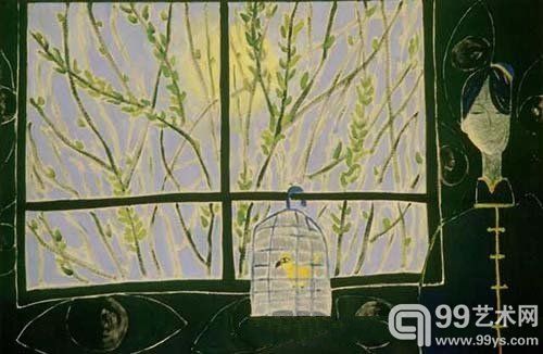 李爽《盲女》1979年作油彩画布62 x 89 cm.