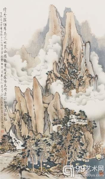 方骏（B.1943）《清香扑酒尊》2008年作设色纸本镜心86 × 52 cm