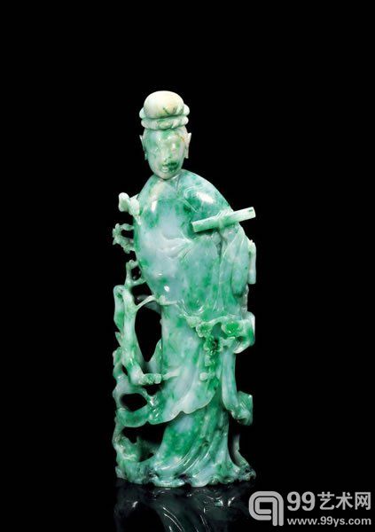 清 翡翠仕女像高 30.5 cm
