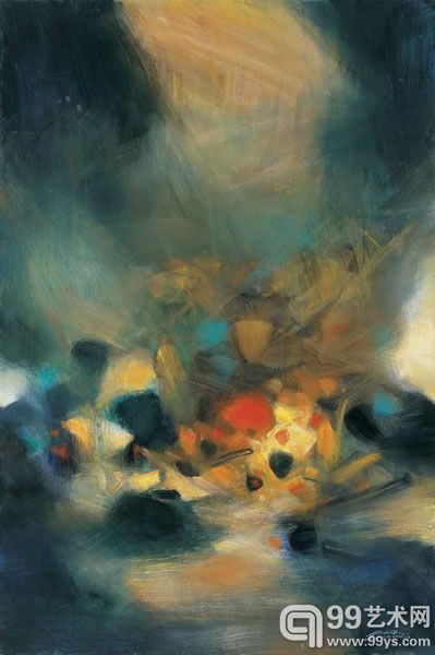 朱德群（1920–2014）《吸引》布面油画190×130cm2007年