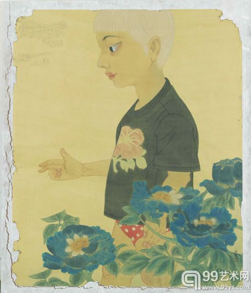 郝量（b.1983）工笔画人物系列之六绢本重彩140×120cm2007年