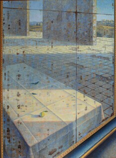 朱赛贝《庞然之镜 》 木板油画   160cm x 120cm  1999年