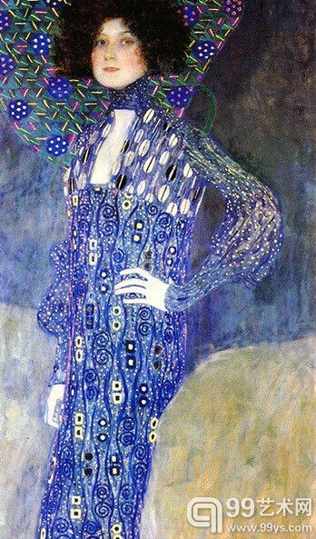 克里姆特《给芙洛格的画像》，1898年左右