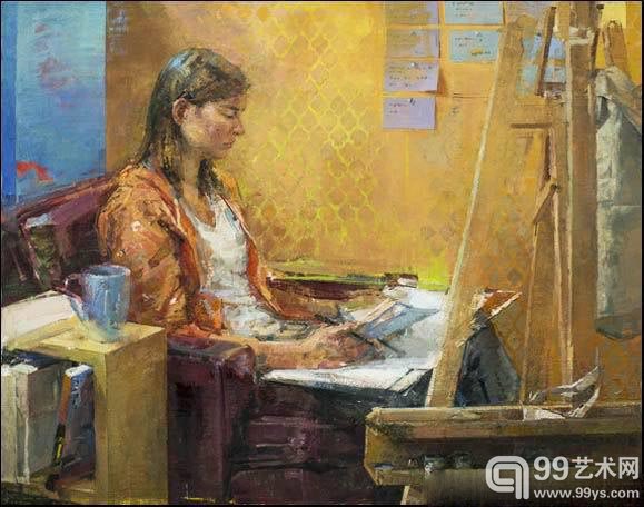 Judy McComber 《Working on painting, 2012》