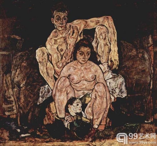 埃贡·席勒作品《一家人》（1918）