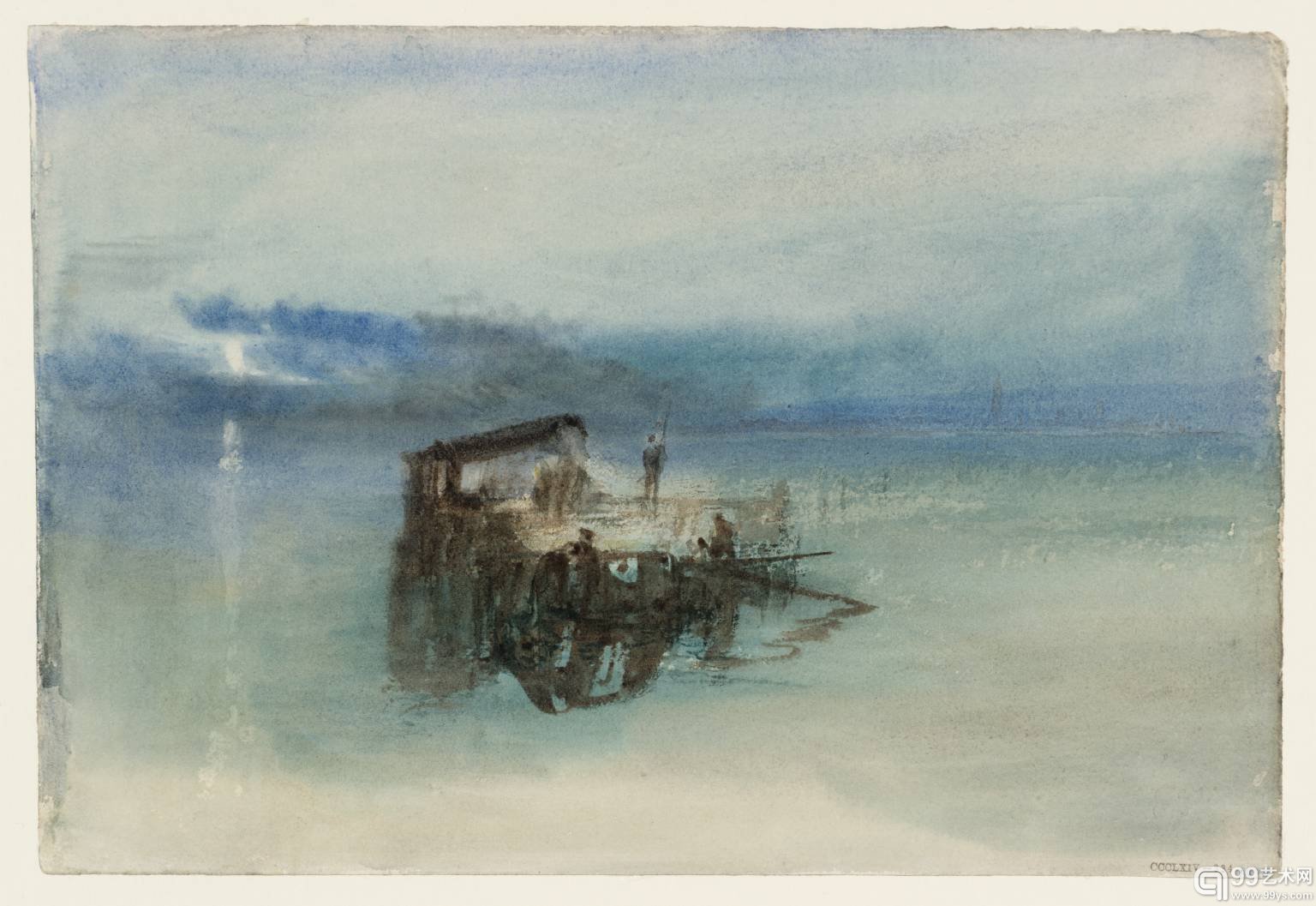 4.《Fishermen on the Lagoon, Moonlight》， 1840