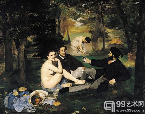 改自法国画家Édouard Manet的“The Luncheon on the Grass”