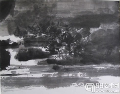 赵无极无题61×48cm纸本水墨1977