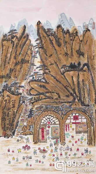  方召麐日纳千金150×83cm纸本水墨1988