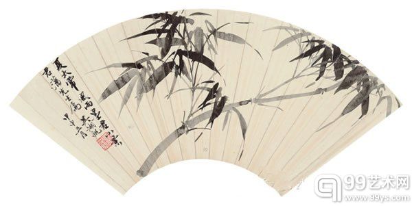 吴湖帆 风竹图