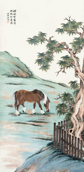 赵叔孺 骏马图纸本立轴167 × 82 cm