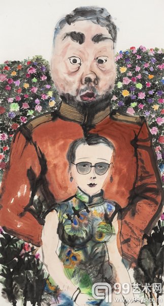 花儿朵朵 纸本设色 2014 181×98cm