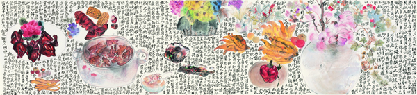 盛宴组画之八 纸本设色 2012 230×53cm